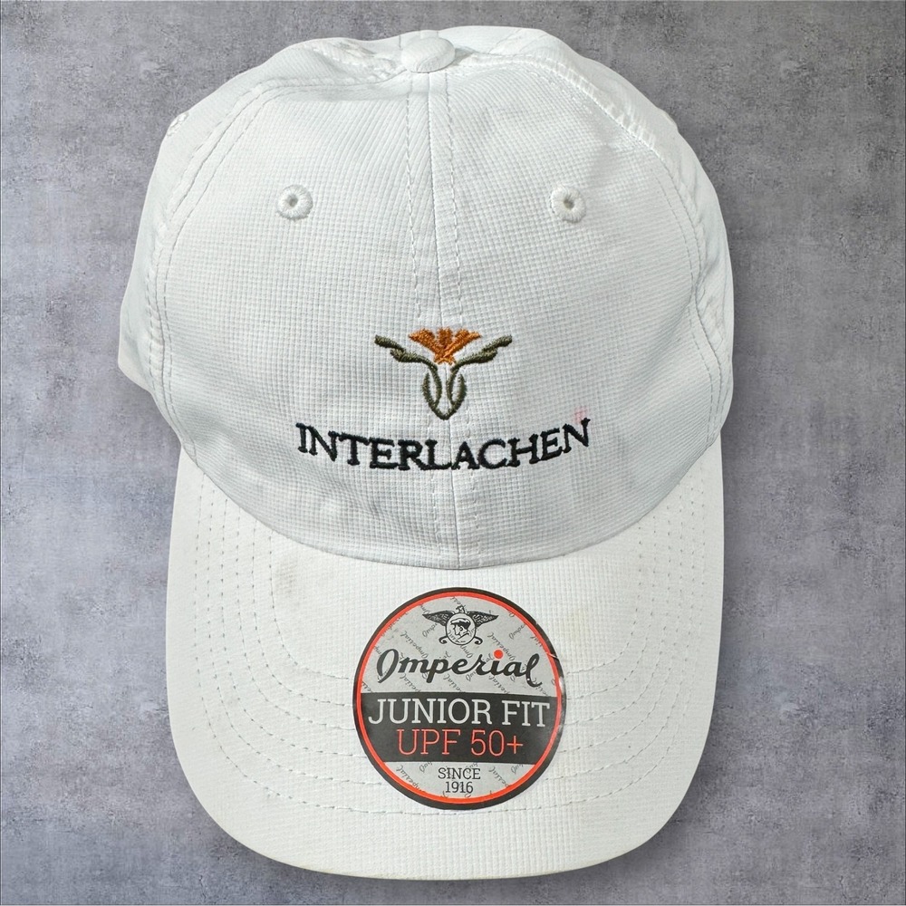 Imperial Interlachen Golf Hat Junior Fit White UPF 50+ Adjustable